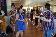 Student recieving award